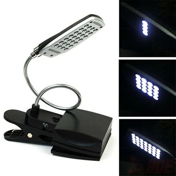 

Bedroom Office Reading Light Clip-on 28 LED Flexible Desk Lamp Reading Adjustable Brightness Indoor USB Battery Desk Lamps