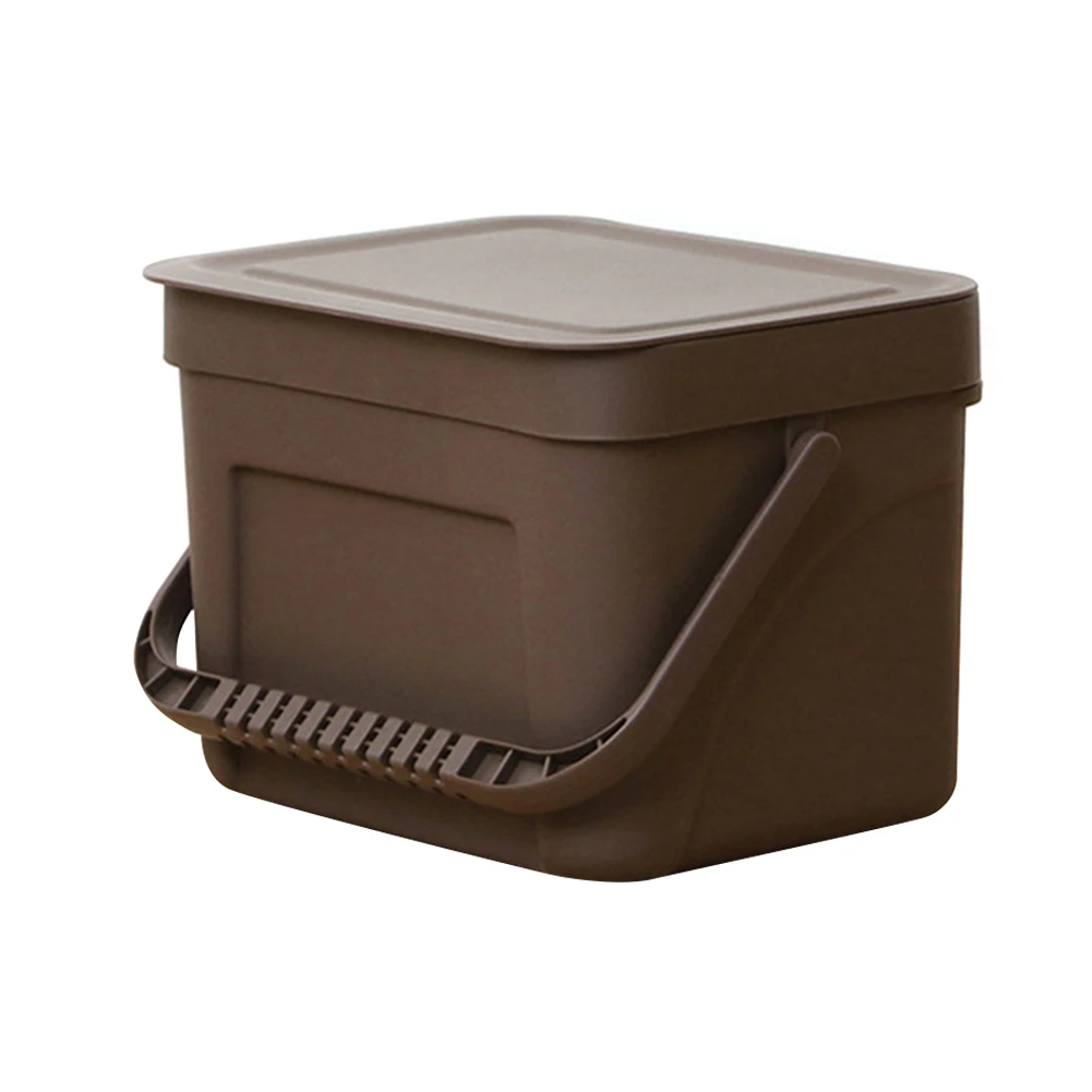 Trash Can Kitchen Wall Mounted Garbage Bin Recycle Compost Bin Bathroom Dustbin LBShipping - Цвет: Dark Brown S