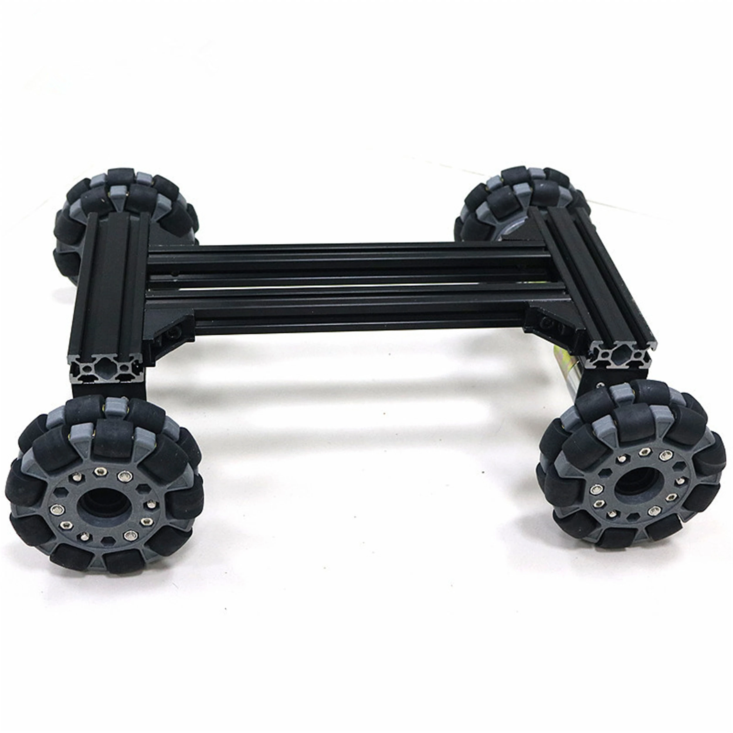 20KG Load 4-Drive Metal Smart RC Robot Car Chassis+Wireless Controller Kit 100mm Rubber Omnidirectional Wheel DIY For Arduino