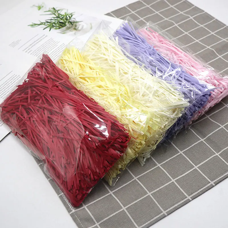 Multicolor Lafite gift box filling material shredded paper DIY holiday party gift decoration gift shock absorption ribbon