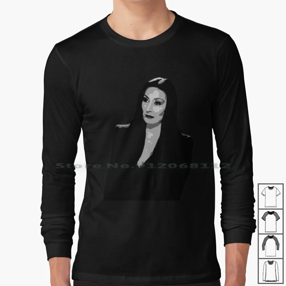 Morticia Addams Maglietta A Maniche Lunghe Morticia Morticia Addams Goth Valori Illustrati Anni '90