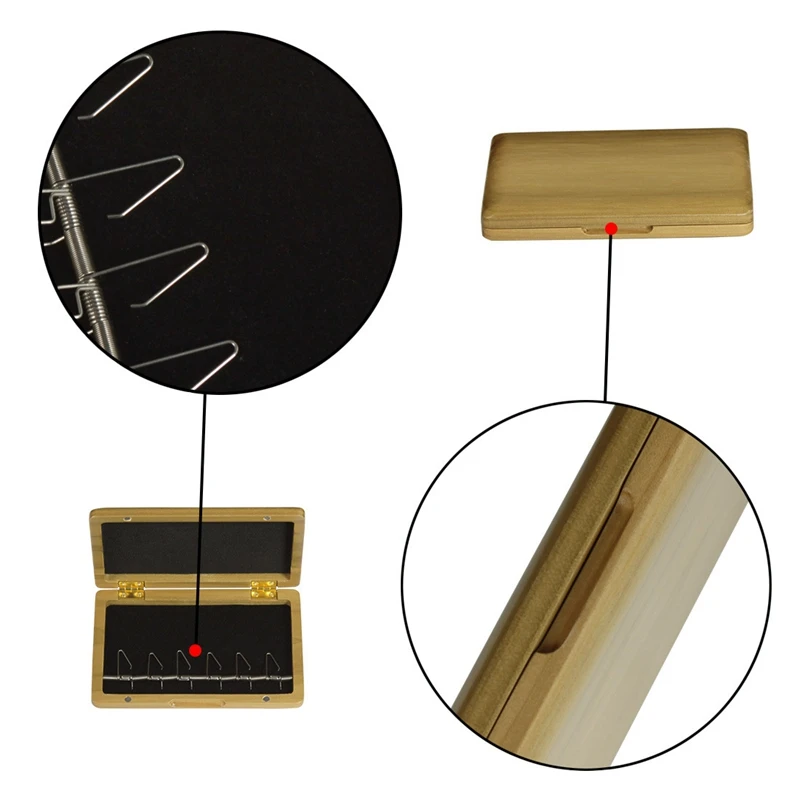 Natural Wooden Bassoon Reed Box Case Holder for 6 Reed Hold Protect Against Moisture