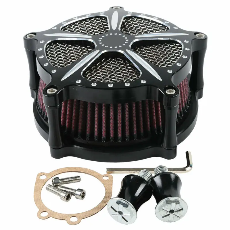 Мотоцикл воздухоочиститель скорость 5 контраст для Harley Sportster XL 1991- железо 883 2009- 13 12 - Цвет: Black