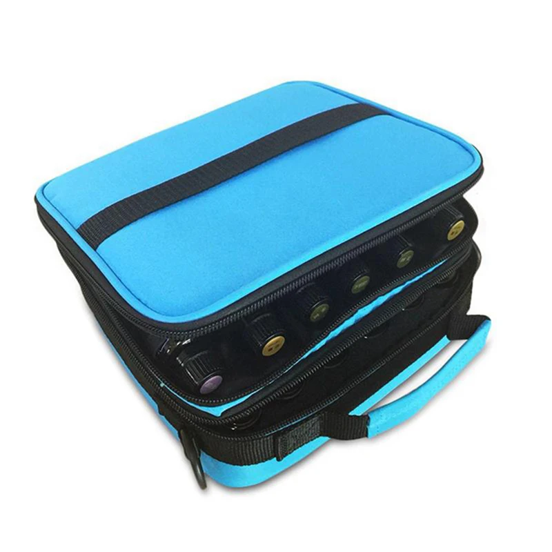 42 Bottles Essential Oil Carrying Case Make Up Storage Bag Double Zipper Cosmetic Bag