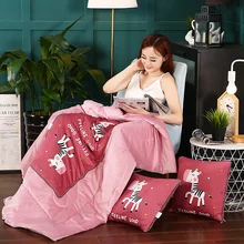Подушка-одеяло 2 в 1, многофункциональный декор для кровати, офисного дивана, подушки, одеяло, 40x40 см, подушка в разложенном виде, размер 110x150 см, одеяло s