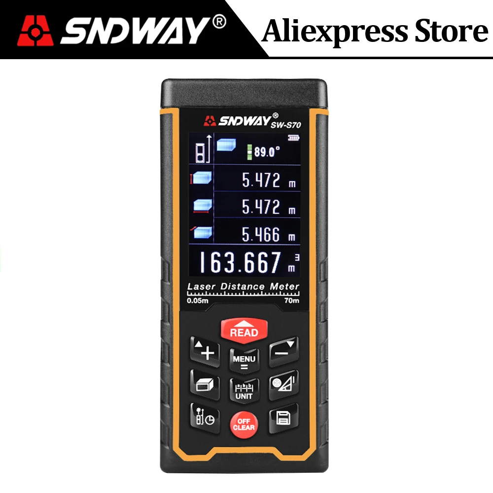 SNDWAY Laser Distance Meter 120M 80M W/ Camera Laser Range Finder Rangefinder Tape Measure 100m 70m