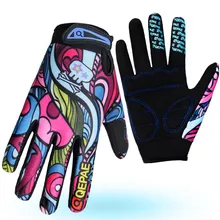 Мужские велосипедные перчатки байкерские гоночные варежки спортивные многоцветные полный палец скольжения