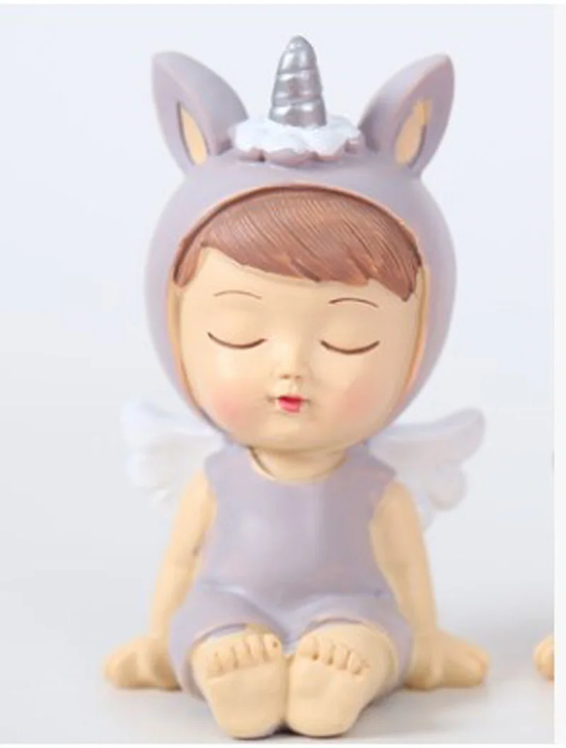 angel boy Автомобильные украшения Bobblehead игрушечные единороги милые Мультяшные животные качающаяся голова прекрасное украшение подарок для салона автомобиля домашняя комната - Название цвета: angel boy