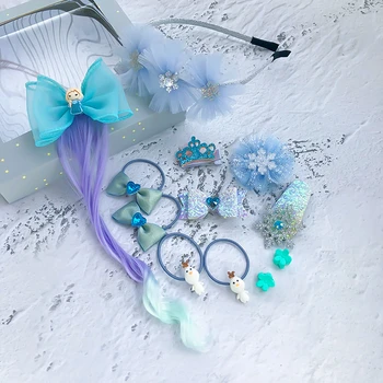 

2020 Children's Hair Accessories Frozen 2 Elsa Princess Hairpins Bow Cosplay Hair Bands Baby Girl Hair Hoop Gift Sets Photo Prop