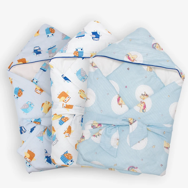 Newborn Baby hooded Blanket Nursing Wrap baby swaddle Thicken Blankets stroller Swaddling cotton toddler wraps warm