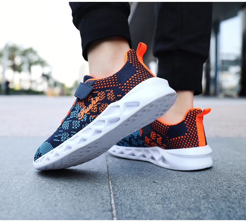 Новая Нескользящая детская обувь для мальчиков детская обувь для девочек дышащая Спортивная обувь для бега повседневные кроссовки JMN111