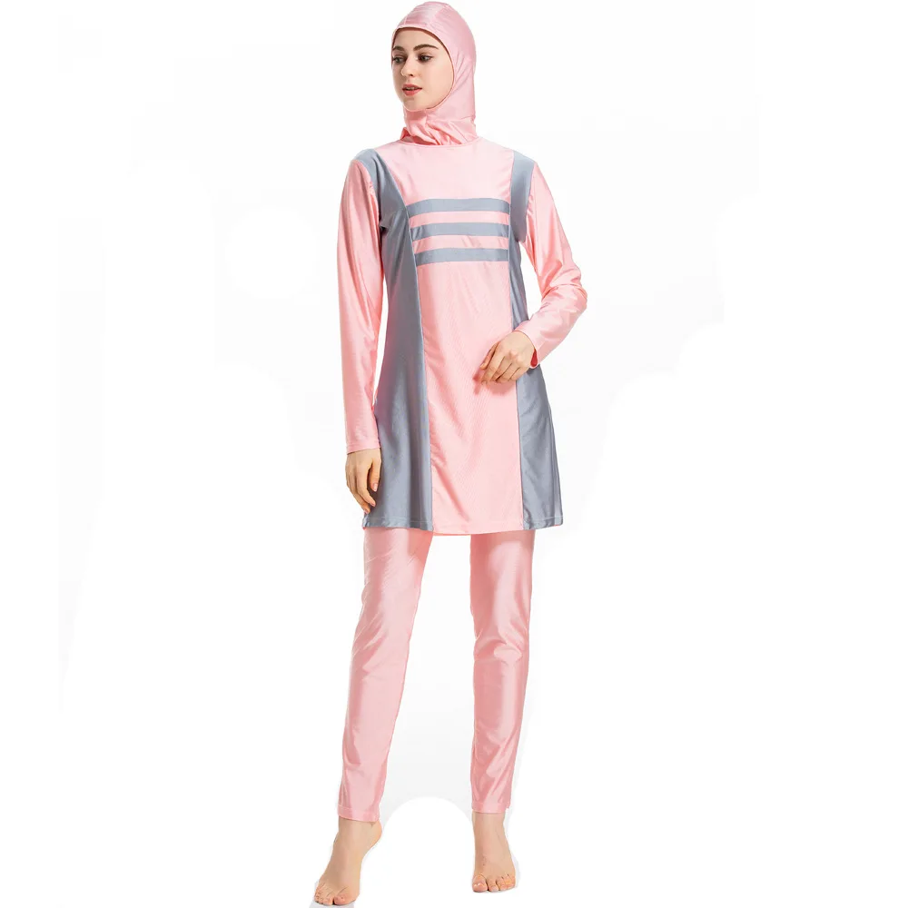 Исламский мусульманский купальник, одежда из двух частей, женские мусульманские купальники, удобная одежда для плавания, модный купальный костюм