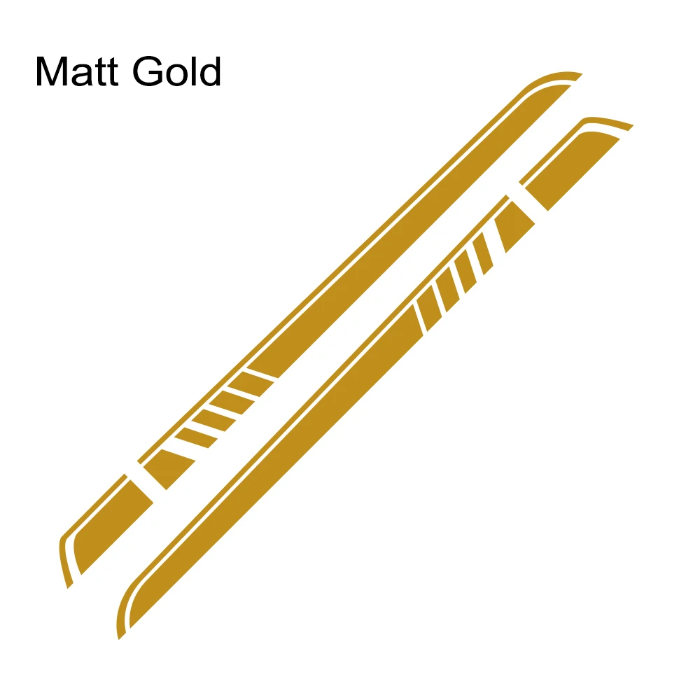 Matt Gold 2 шт. Автомобильная боковая Полосатая юбка графическая Наклейка для Mercedes Benz Vito Viano Valente Metris V Class W447 W639 V260 - Название цвета: Matt Gold