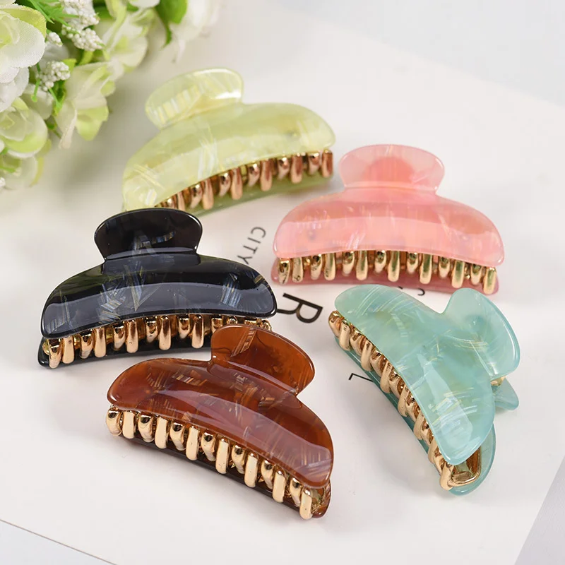 High Quality Acrylic Hair Claw Clips for Women Vintage Style Simple Semicircle Crabs Ponytail Holders Washing Hair Clips 2021 women s coffee beige double sided thick shawl model fashionable design lovely quality 70 acrylic 20 polyester 10 viscose 2021 trend fashion style women s shawl great product convenient for cold weather