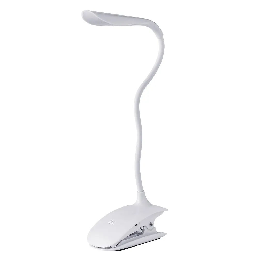 Белый Распродажа, USB перезаряжаемая энергосберегающая лампа для чтения с сенсорным переключателем, 3 уровня освещения, регулируемая - Цвет корпуса: Белый