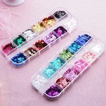 

12 Grid/box Colorful Butterfly Nail Sequins Glitter Sparkly Art Decoration Polish Nail Accessories Sequins 3D H0B5