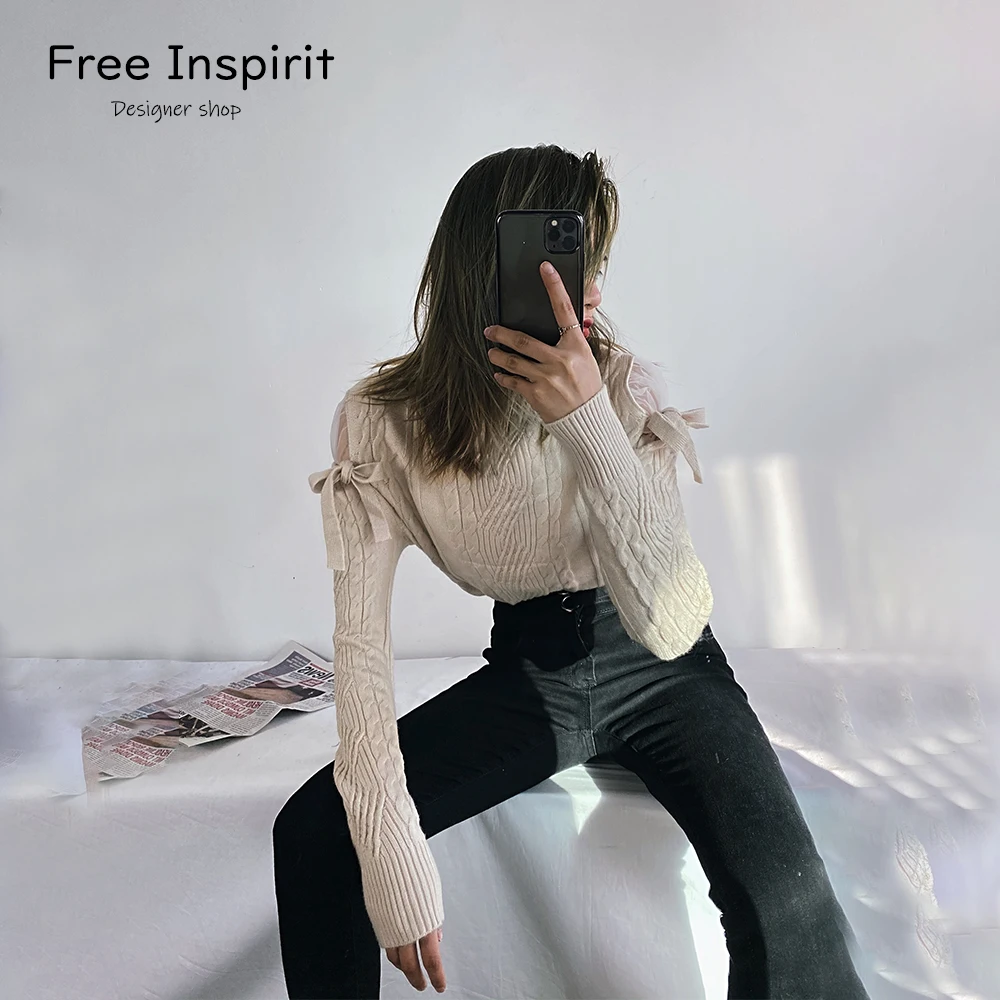 

2020 New Arrival Fashion Women's Office Lady Computer Knitted Turtleneck Lace Full Sleeves Twist Pattern Viscose Warm Sweater
