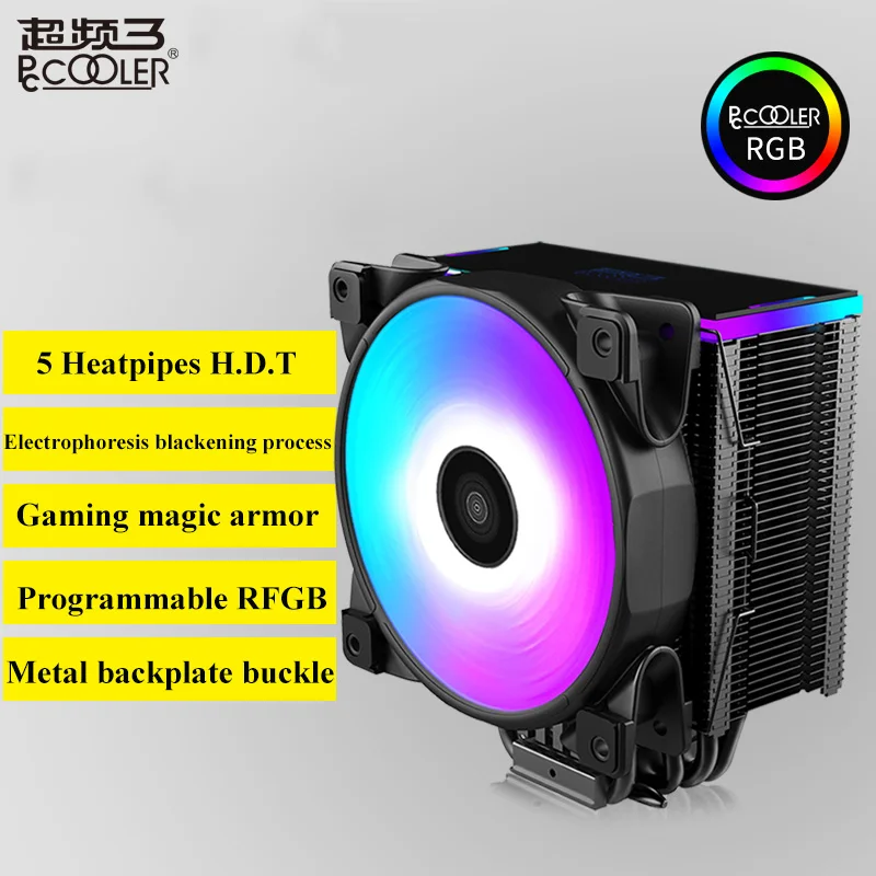  5V 3PIN RGB CPU Kühler 5 heatpipes für Computer AMD/AM4/INTEL 775/1150/1151 /1155/1156/2011 12cm Kü
