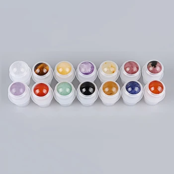 

Factory Price - New Hot 18mm Essential Oil Perfume Roller Colorful Stone Roll On Bead Tops for 10ml 15ml 30ml 50ml 100ml Bottle