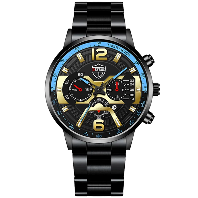 2022 Mens Fashion Watches Luxury Men Stainless Steel Quartz Wrist Watch Male Business Casual Gold Bracelets relogio masculino 