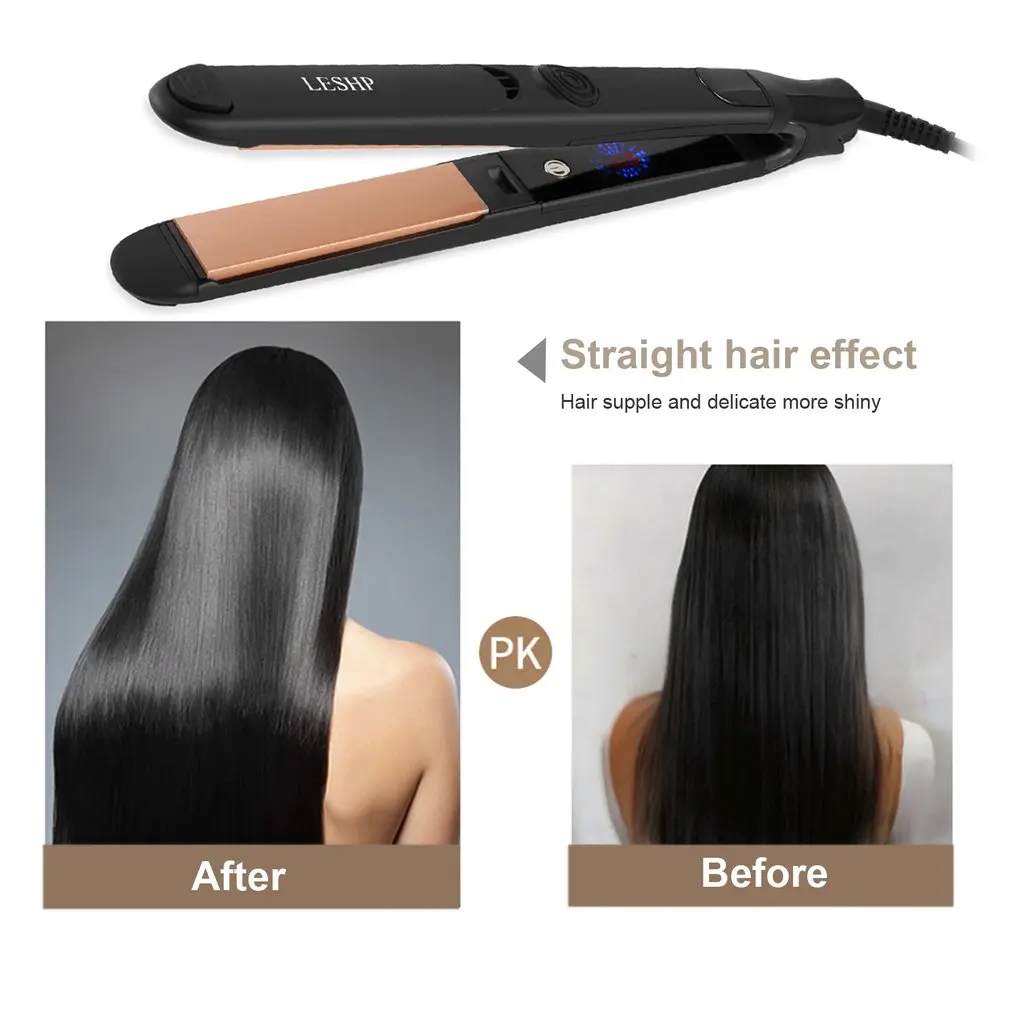 

Heating Plate LED Display PTC Heater 360 Swivel Cord Auto Shut-off Hair Straightener With Front Hand Grip LESHP Camicer
