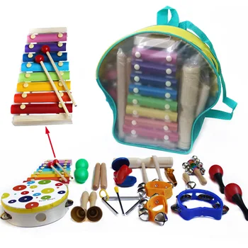 

19pcs Music Education Home For Children Party Musical Instruments Set Learning Rhythm Preschool Wooden Boys Girls Toddler Toy