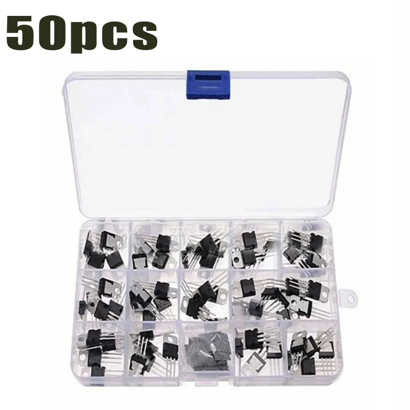 Components Replacement Voltage Regulator Transistor Kit Box Assortment Electronic 10 values LM317T L7805 L7806