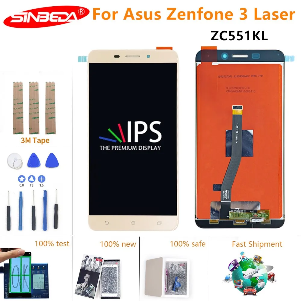 Оригинальный 5 ''для ASUS ZenFone 3 Laser ZC551KL Z01BD ЖК-дисплей сенсорный экран в сборе