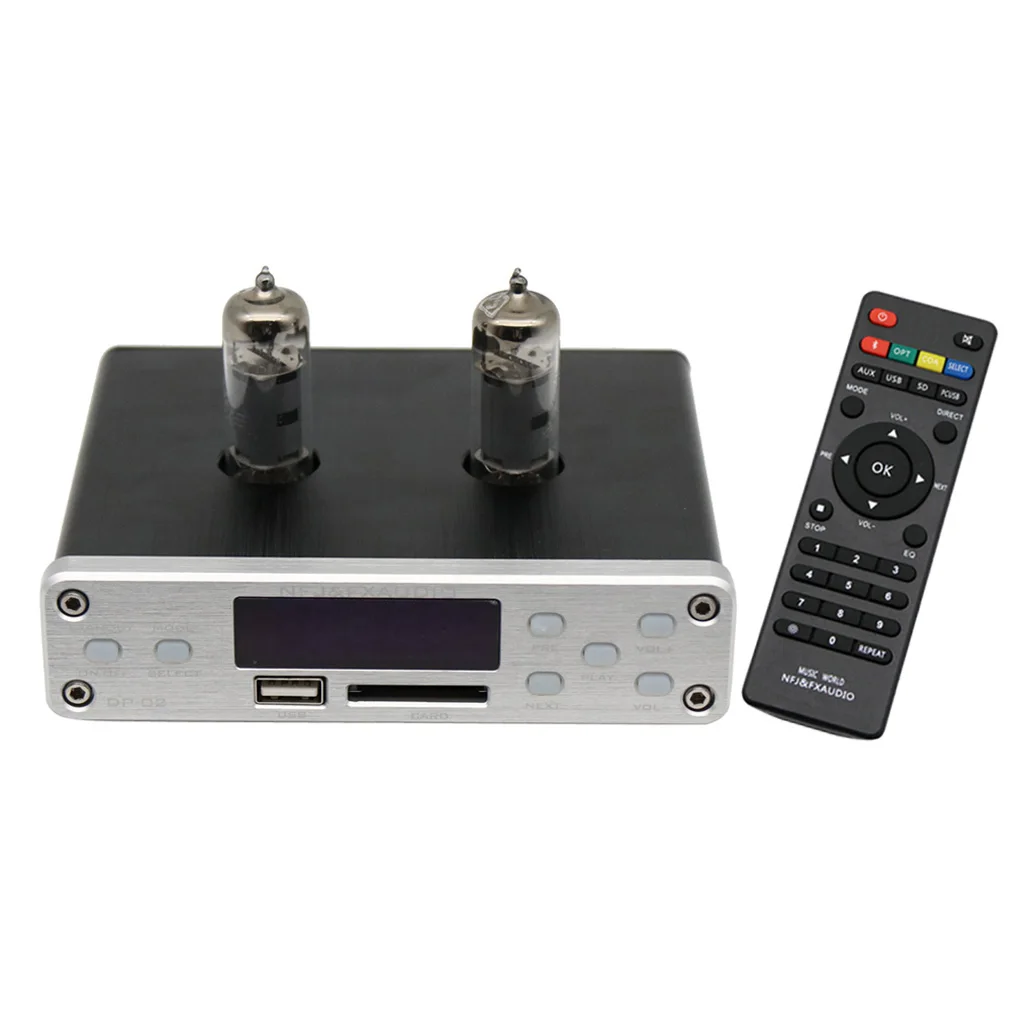 

DP-02 6K4 MINI HiFi Bluetooth Audio Preamplifier tube Headphone amplifier Silver Fully compatible with Bluetooth AUX SD card