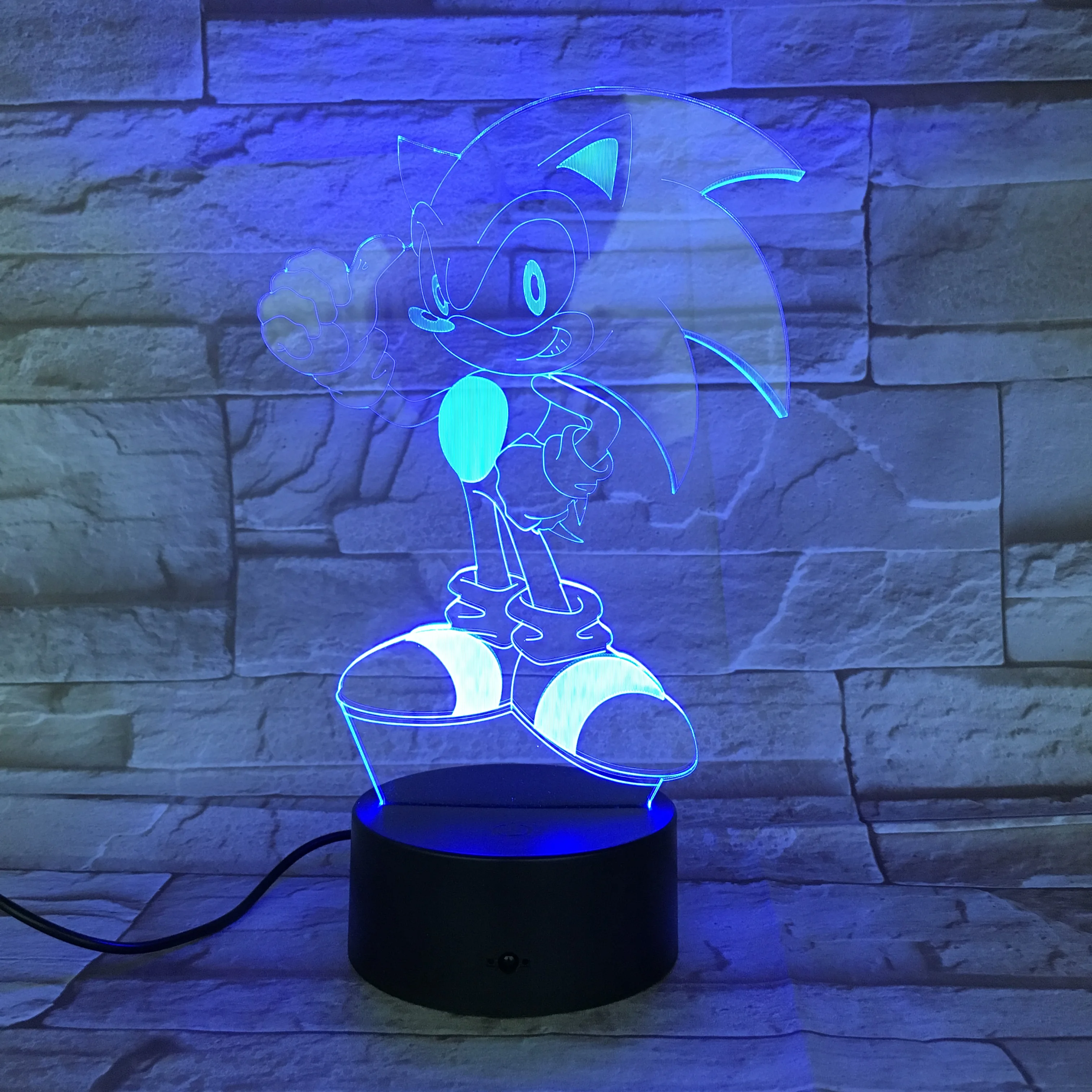 

Sonic toys Figure LED Luminous Nightlight Colourful Sonic The Hedgehog Action Figure Light Glow in the Dark Figure Toys christma