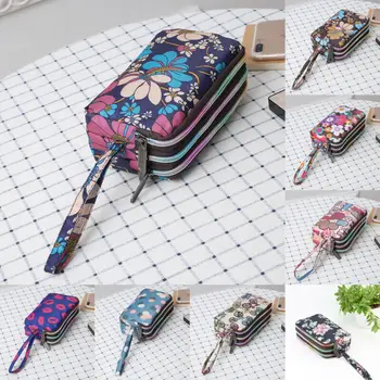 

2019 Newest Hot Women Floral Waterproof Mini Handbags Treble Zippers Card Holder Coin Purse Small Leather Clutch Bag Handbag