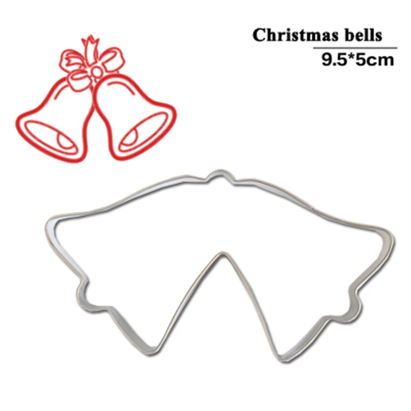 Jingle Bells Fruit Cutter Toy Kitchen Discount Coupon Melon Christmas Party Biscuit Cookie Tools Stainless Steel Fondant | Дом и сад