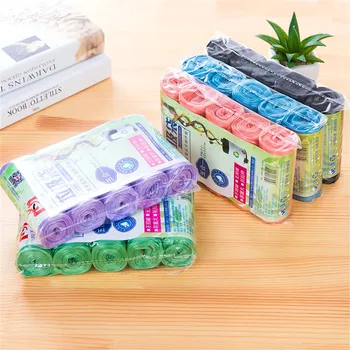

5 Rolls 100PC Trash Bags Durable Disposable Plastic Household Kitchen Trash Bags Home Waste Trash Storage Container Garbage Bags