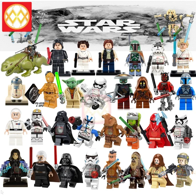 

Star Last Jedi Force Awakens Luke Leia Yoda Han Solo Darth Vader Snowtrooper Darth Sidious Building Blocks Space Wars Gift Toy