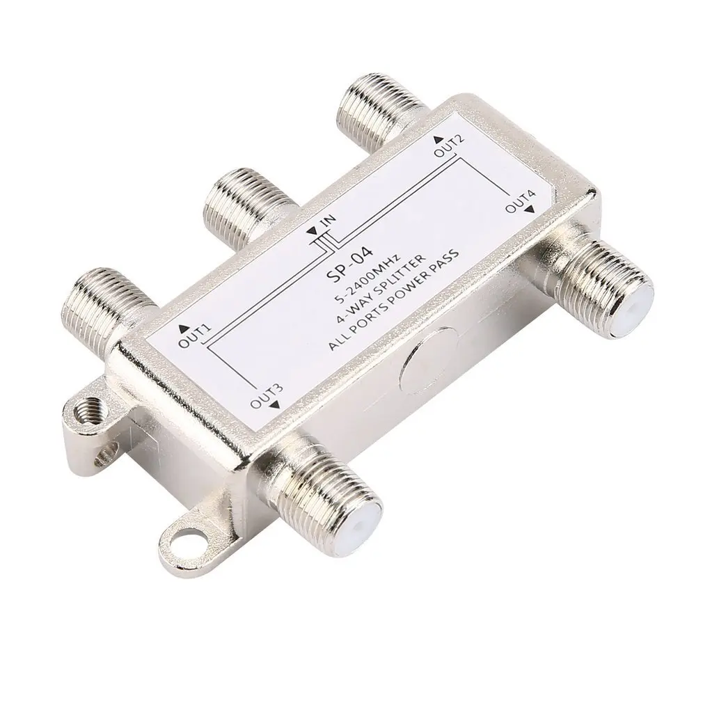 

Hot Selling 4 Way 4 Channel Satellite/antenna/cable TV Splitter Distributor 5-2400mhz F Type Wholesale in Stock Drop Shipping