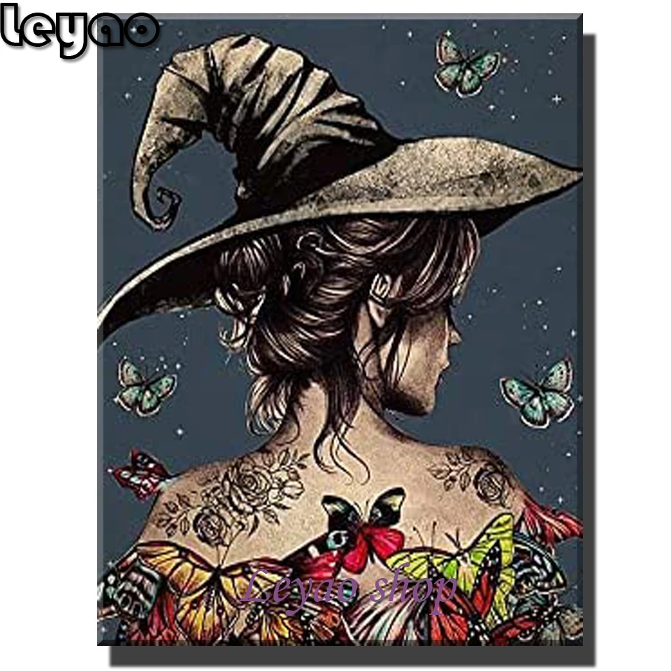 5d искусство для взрослых Алмазная мозаика Бабочка девушка ведьма украшение на