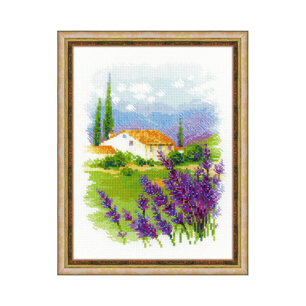 вышивка крестом лаванда прованс. вышивка крестиком в стиле прованс. вышивка в стиле прованс. вышивка крестом лавандовое поле. вышивка крестом домики.