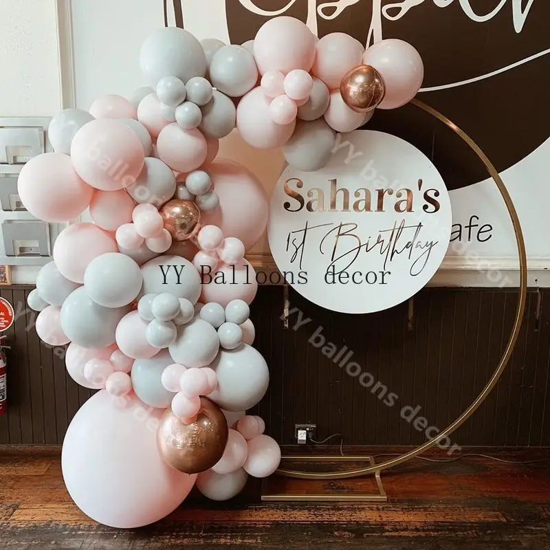 Set 59 шт. конфетти розовое золото Baby Розово-серый пастельных воздушные шары-гирлянды арочный комплект на день рождения Свадьба Baby Shower Юбилей вечерние Декор - Цвет: Set