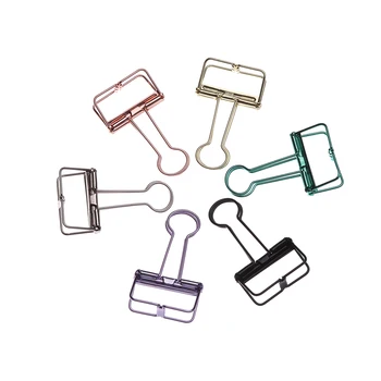 

2pcs Novelty Solid Color Hollow Out Metal Binder Clips Notes Letter Paper Clip Heart shaped paper clip Office Supplies