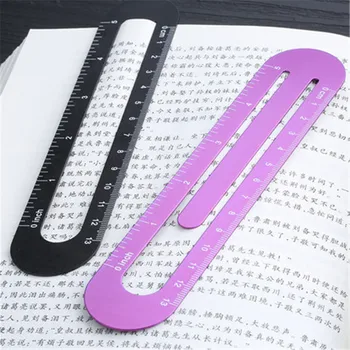 

13CM Multi-function Metal Ruler Template Bookmark Student Drawing Supplies Measuring Accessories Plane Thin Tool Rulers