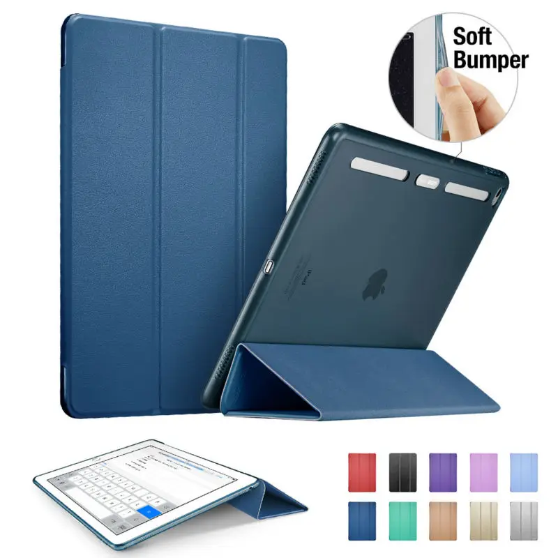 Для iPad Mini 4 Чехол, ESR ультра тонкий из искусственной кожи+ Блестящий силиконовый мягкий бампер для Apple iPad Mini 4 чехол Авто Режим сна/пробуждения - Цвет: Ming Blue