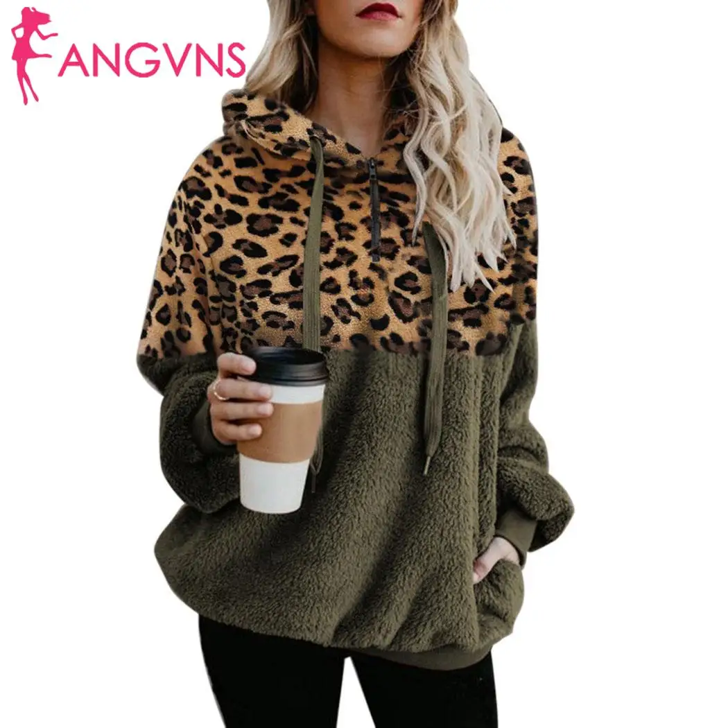 New Fashion Women Casual Patchwork Leopard Hips Length Drawstring Hoodie Pocket Patchwork, Pullover, Loose, New Fashion Women Casual Patchwork Leopard Hips Length Drawstring Hoodie Pocket Patchwork, Pullover, Loose,