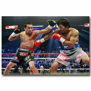 

Hot Manny Pacquiao vs Juan Manuel Marquez Boxing Silk Fabric Wall Poster Art Decor Sticker Bright