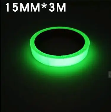 15mm x 3 meter 3 метра светящаяся самоклеящаяся лента Предупреждение ющая лента ночного видения светящаяся в темноте флуоресцентная домашняя предупреждающие наклейки - Цвет: 15mm x 3 meter