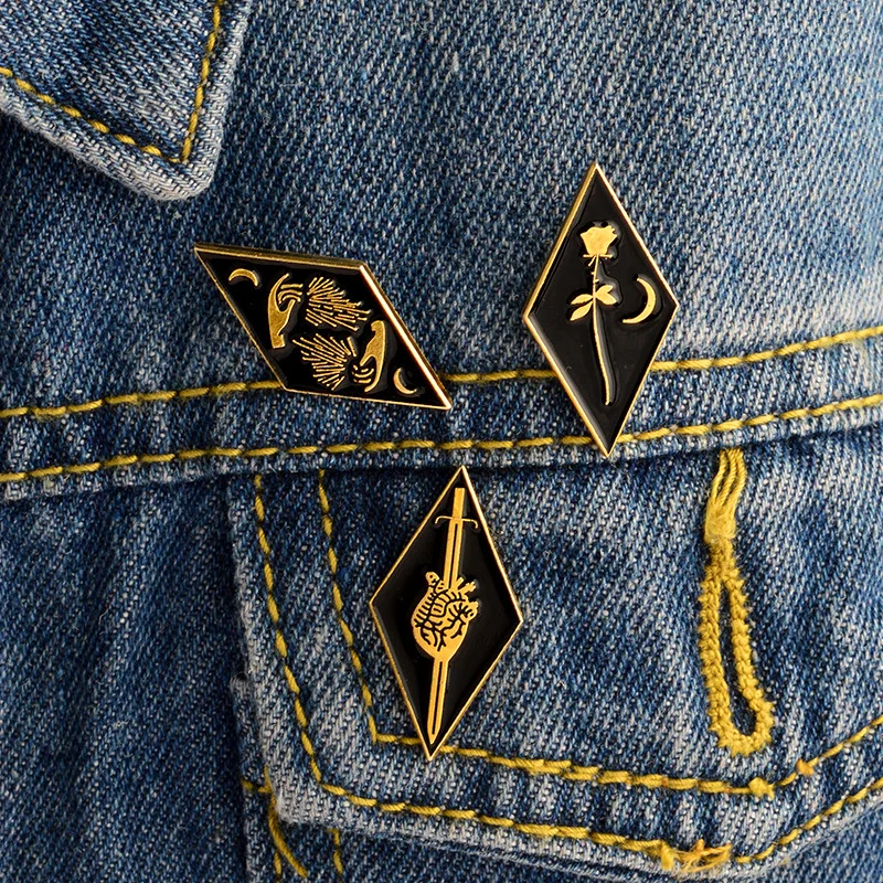 Женская Брошь в виде розовой Луны с 6 контактами вставленная сердце волшебные