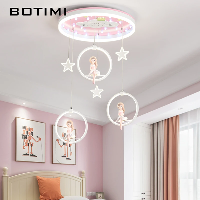 BOTIMI Новое поступление Мультяшные светодиодные подвесные светильники с куклой