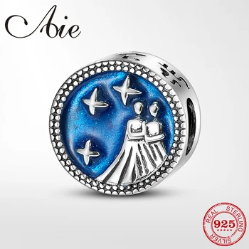 

12 Constellation Charm Beads Cheerful Gemini 925 Sterling Silver Fit Original Pandora DIY Bracelet Bangle Jewelry making