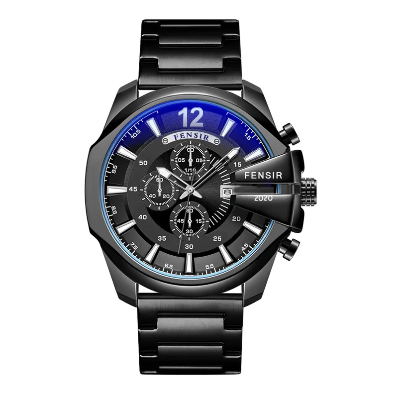 Big Dial Watch For Men Wrist Watches 2022 Stainless Steel Calendar Waterproof Creative Quartz Watches relogio masculino New 