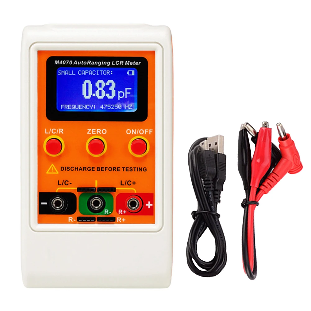 

M4070 Digital LCD Tester USB Charging Electric High Accuracy DIY Capacitance Meter Inductance Resistance Handheld Auto Ranging
