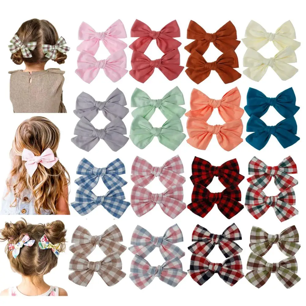 

Baby Hair Clips For Girls Floral Hairgrips Bows Kids Hair Pins Lattice Barrettes Cotton Infant Hairpin Handmade Accessories 2Pcs